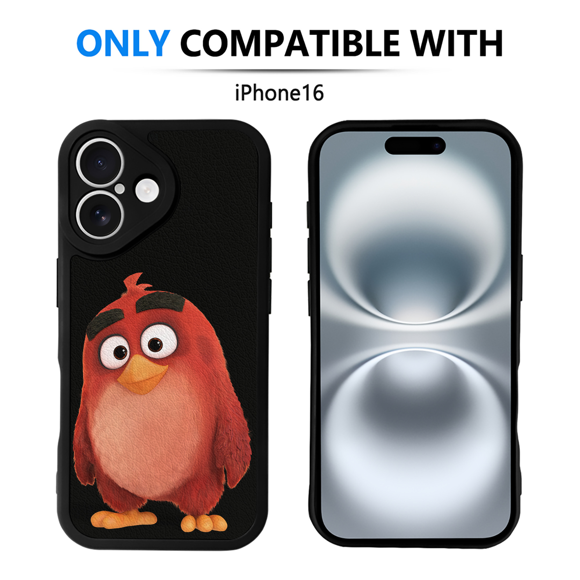 （画像用） Angry Birds アングリーバード 【iPhone 16シリーズ対応】シリコンスマホケース（レザー調） 材質：シリコン